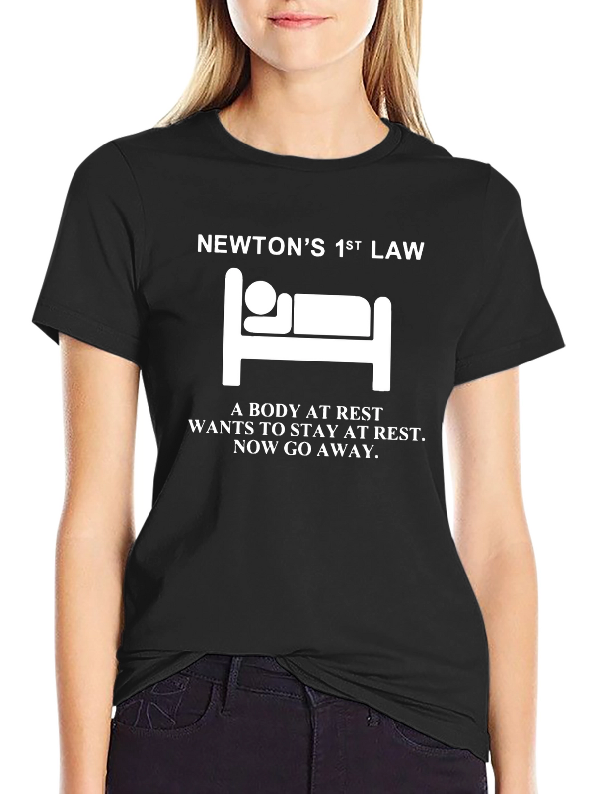 Newtons 1st Law T-Shirt - Body At Rest Design
