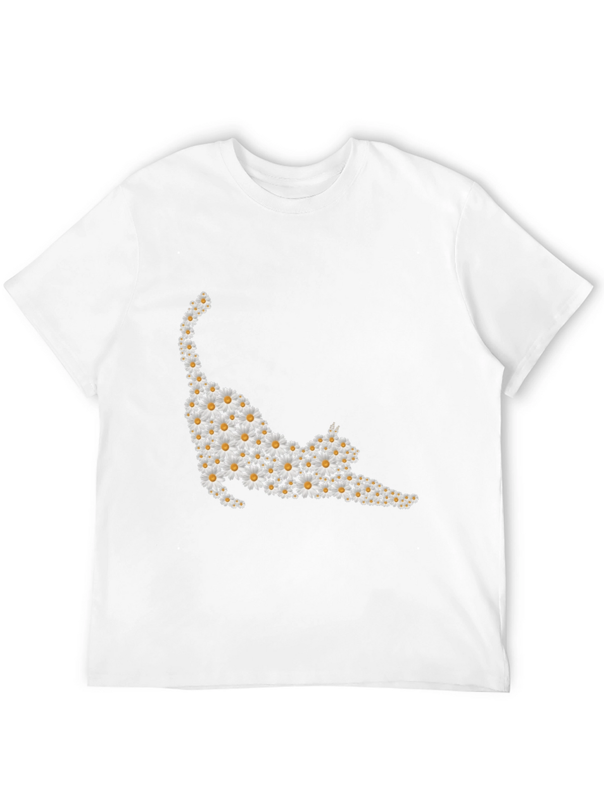 Daisy Cat T-Shirt - Black Cotton Tee