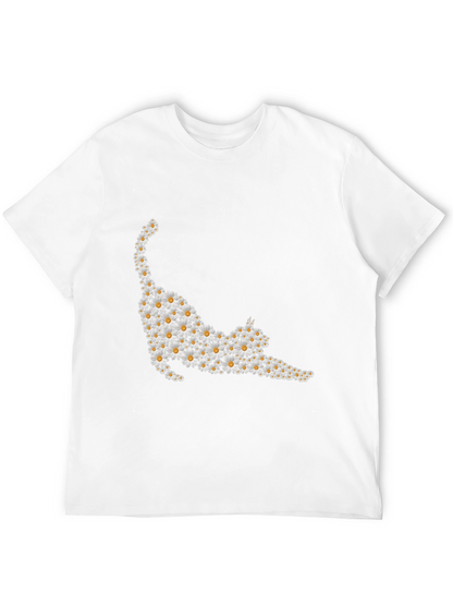 Daisy Cat T-Shirt - Black Cotton Tee