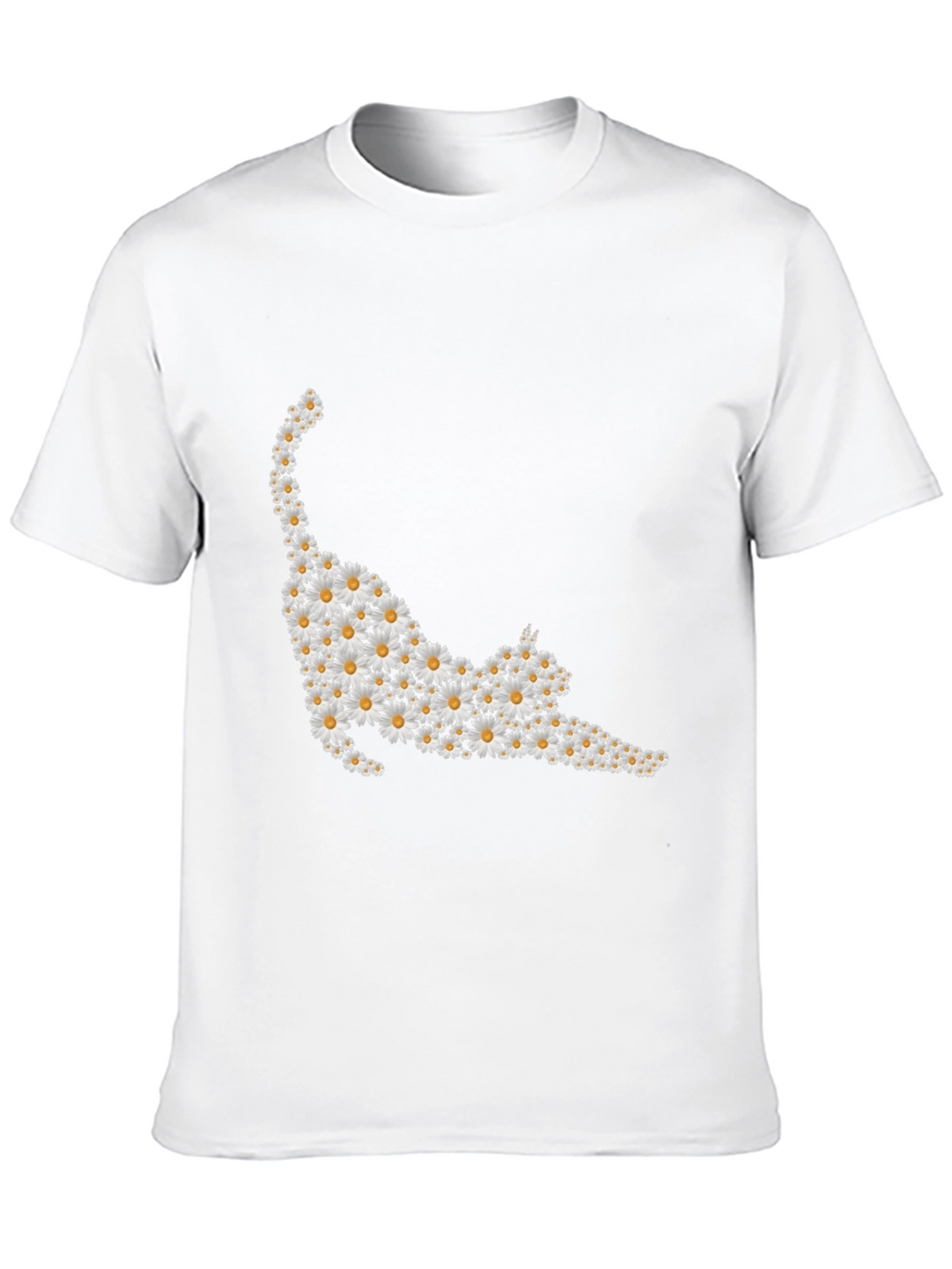 Daisy Cat T-Shirt - Black Cotton Tee