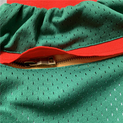 Supersonic retro limited edition JUST DON green team logo one-piece dense embroidery pocket pants