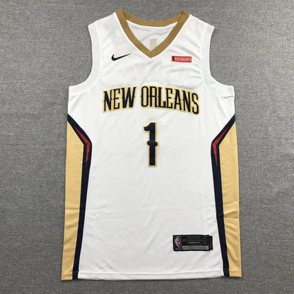 Men's New Orleans Pelicans Zion Williamson #1 White Swingman Jerseys