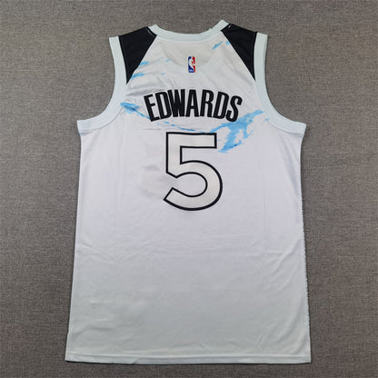 Men's Minnesota Timberwolves Anthony Edwards #5 White 2024/25 Swingman Player Jerseys - City Edition