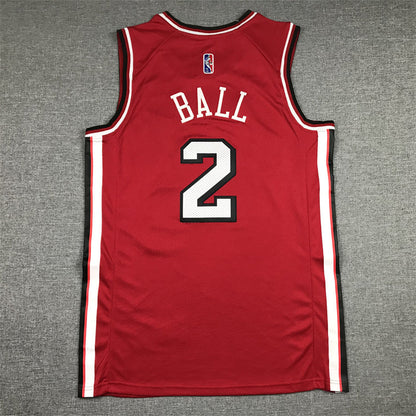 Men's Chicago Bulls Lonzo Ball #2 Red 2021/22 Swingman Jerseys