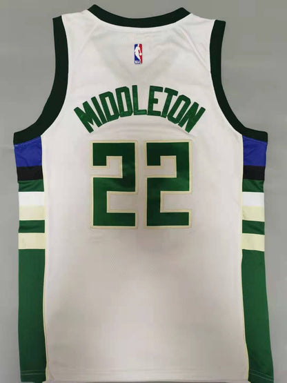 Men's Milwaukee Bucks Khris Middleton Fanatics Branded White Fast Break Jerseys