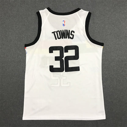 Men's Minnesota Timberwolves Karl-Anthony Towns #32 White Swingman Jerseys - City Edition