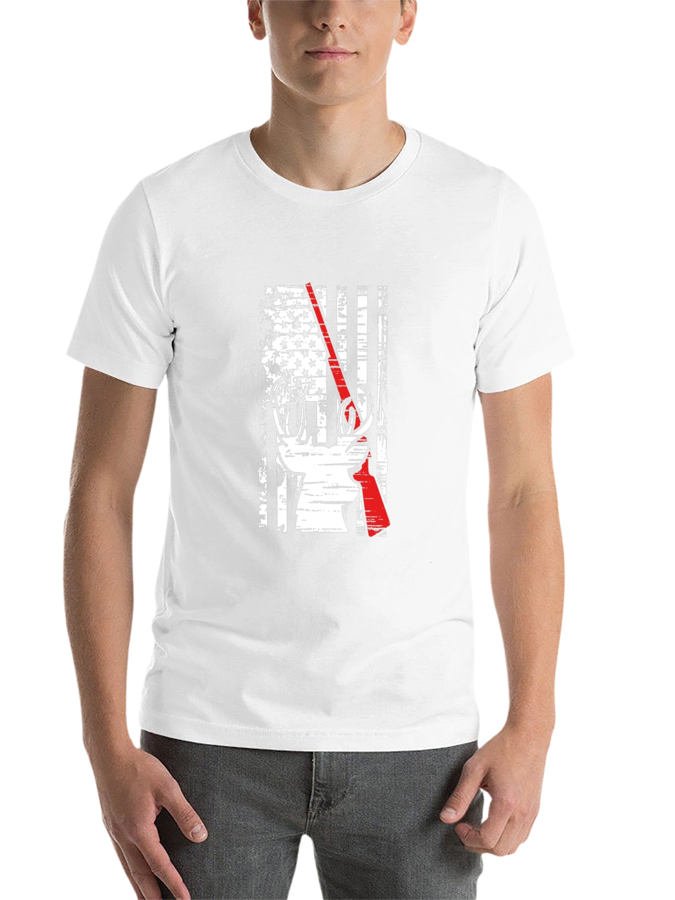 Deer Hunter Patriotic Flag Graphic Tee
