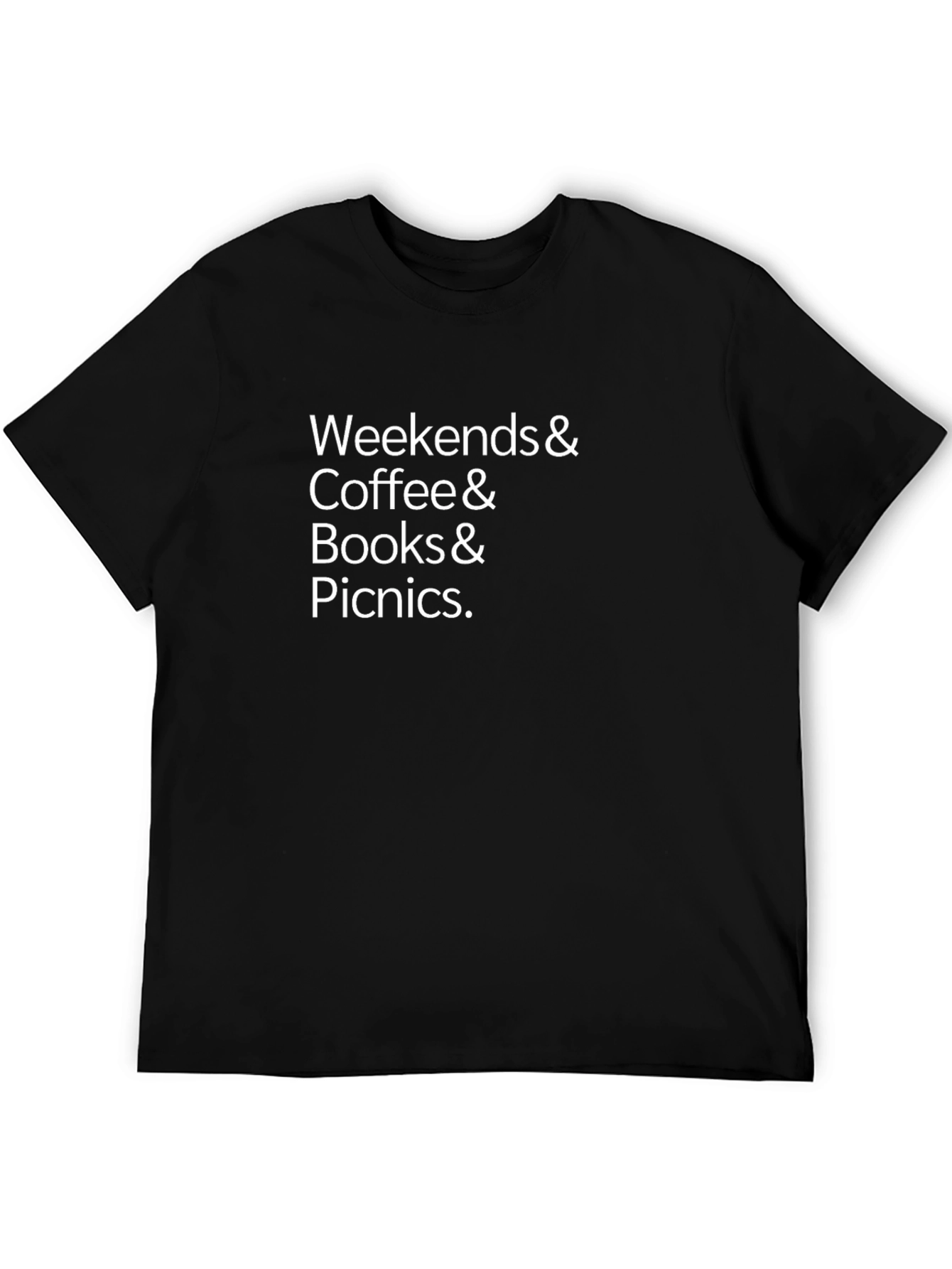 Weekends Coffee Books & Picnics Black T-Shirt