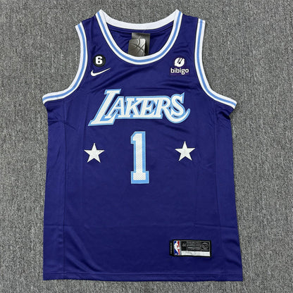 Men's Los Angeles Lakers D'Angelo Russell #1 Purple Swingman Jerseys