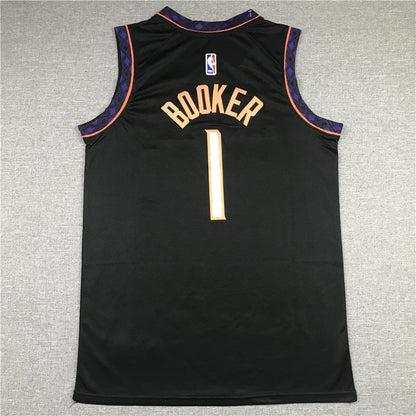 Men's Phoenix Suns Devin Booker #1 Black Replica Jerseys - City Edition