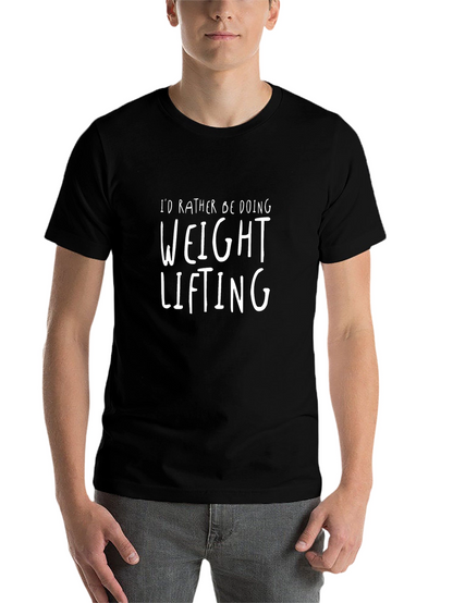 Weight Lifting Graphic Tee - Black Cotton T-Shirt