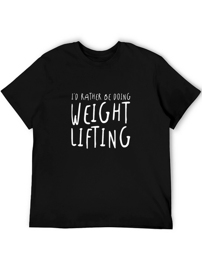 Weight Lifting Graphic Tee - Black Cotton T-Shirt