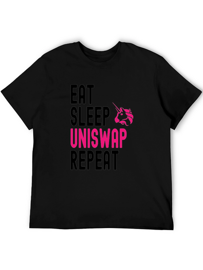 Eat Sleep Uniswap Repeat Black T-Shirt
