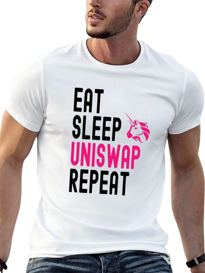 Eat Sleep Uniswap Repeat Black T-Shirt