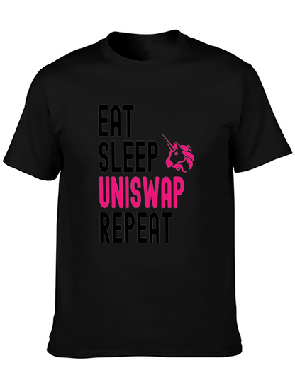 Eat Sleep Uniswap Repeat Black T-Shirt