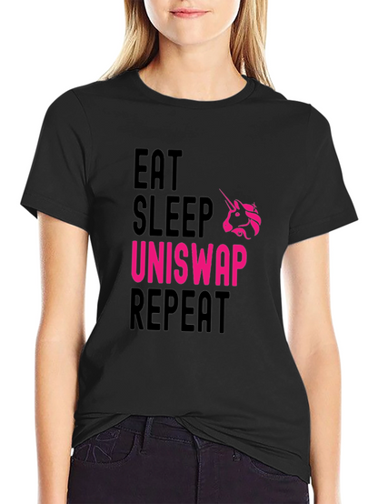 Eat Sleep Uniswap Repeat Black T-Shirt