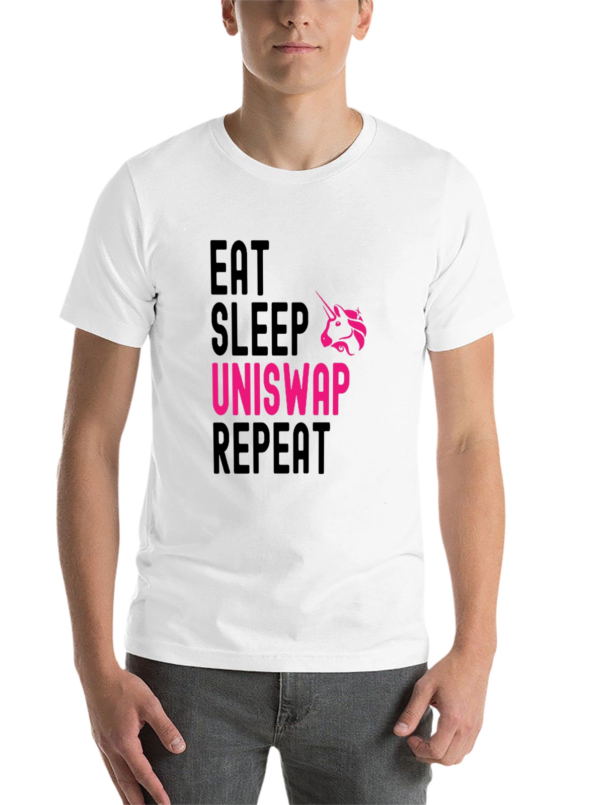 Eat Sleep Uniswap Repeat Black T-Shirt