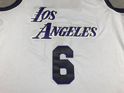 Men's Los Angeles Lakers LeBron James #6 White 2022/23 Authentic Jerseys - City Edition