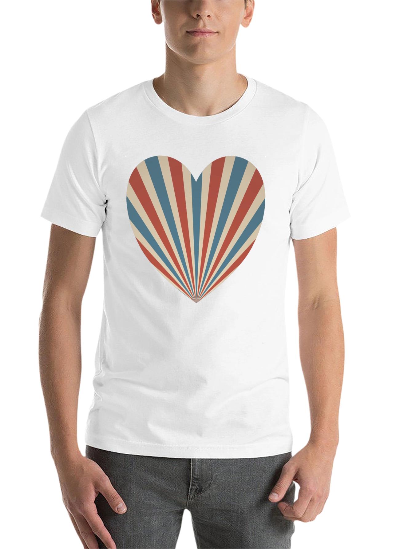 Retro Heart Ray Graphic Tee - Stylish Comfort
