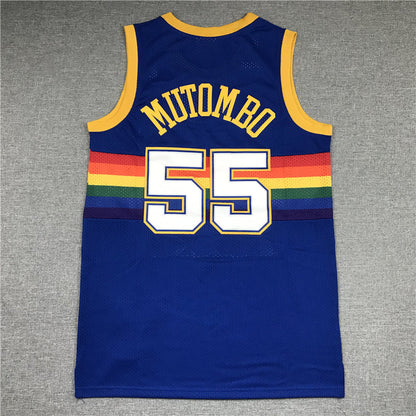 Men's Denver Nuggets Dikembe Mutombo 1991-92 Blue Hardwood Classics Swingman Jerseys