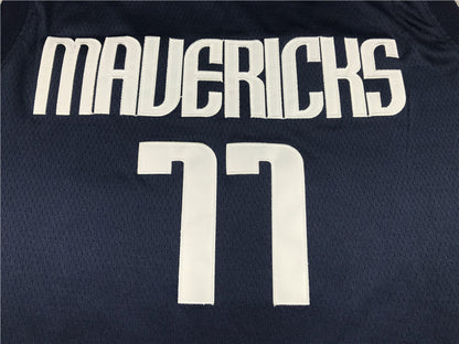 Men's Dallas Mavericks Luka Doncic #77 NBA Dark Blue Replica Jerseys