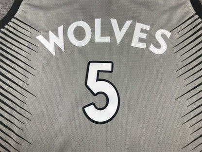 Men's Minnesota Timberwolves Anthony Edwards #5 Gray Swingman Player Jerseys