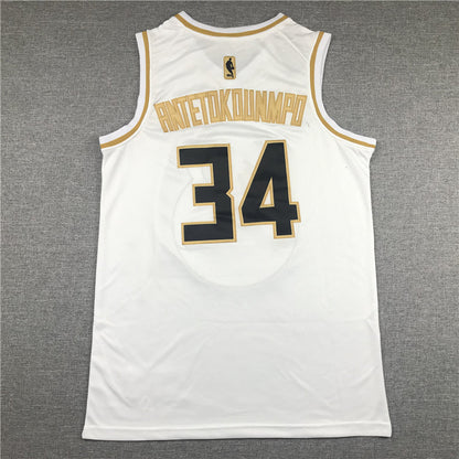 Men's Milwaukee Bucks Giannis Antetokounmpo #34 White Swingman Jerseys