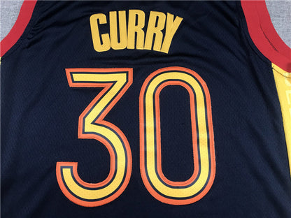 Men's Golden State Warriors Stephen Curry Navy Classics Jerseys City Edition