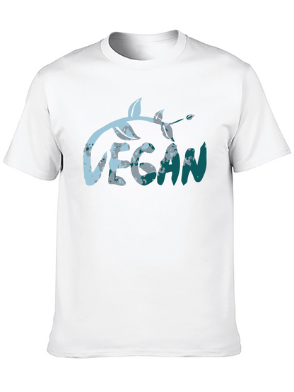Vegan Leaf Graphic Tee - Black