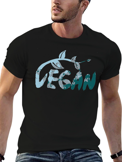 Vegan Leaf Graphic Tee - Black