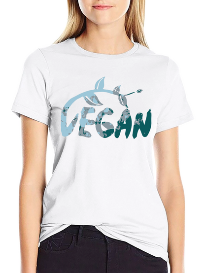 Vegan Leaf Graphic Tee - Black