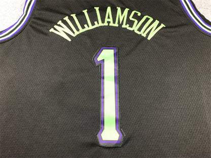 Men's New Orleans Pelicans Zion Williamson #1 Black 2023/24 Swingman Jerseys - City Edition