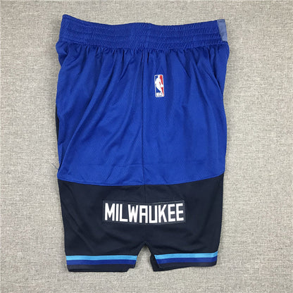 Men's Milwaukee Bucks Blue/Navy City Edition Basketball Shorts1