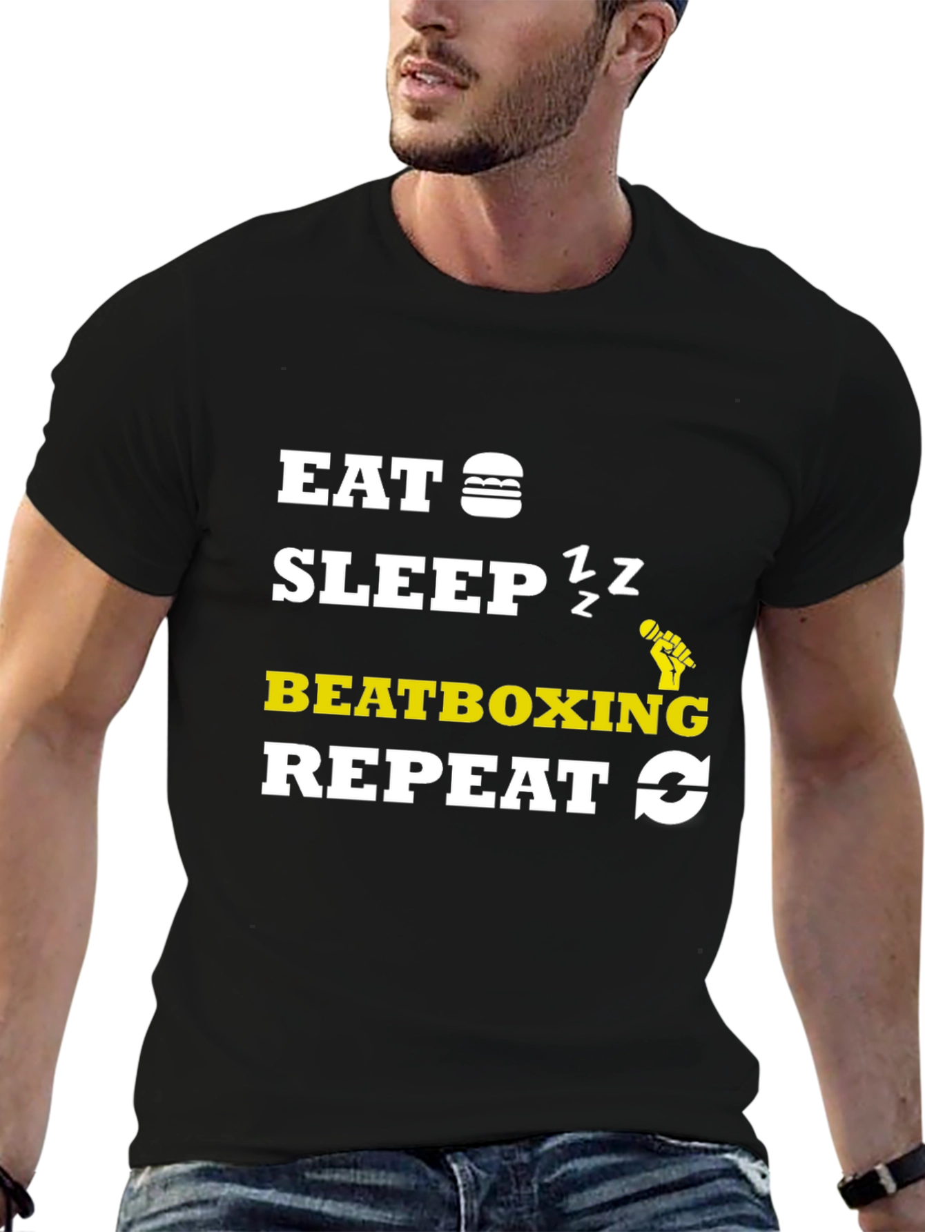 Eat Sleep Beatboxing Repeat Graphic Tee