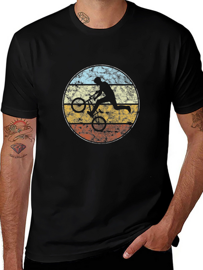 Retro BMX Rider Graphic Tee - Black