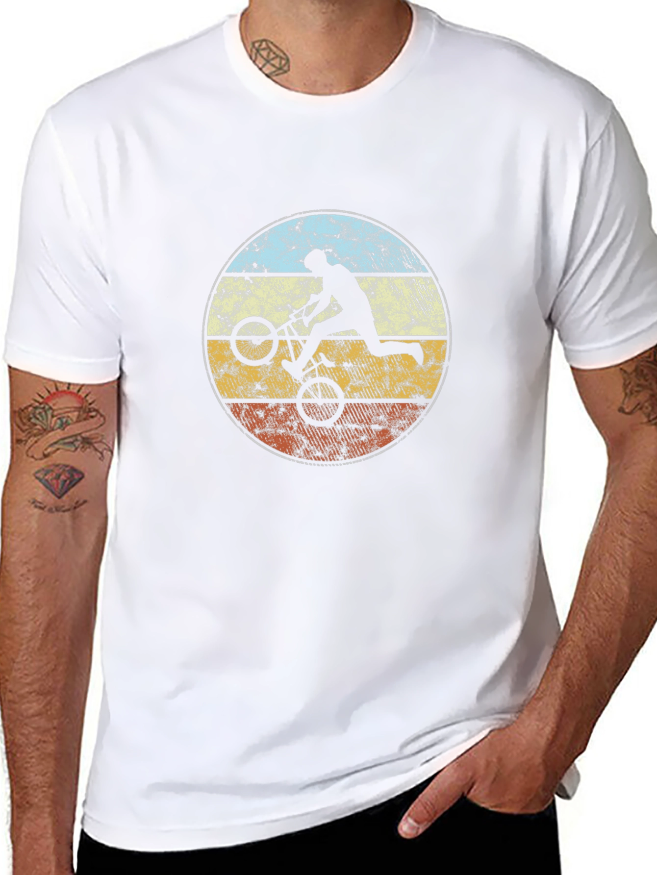 Retro BMX Rider Graphic Tee - Black