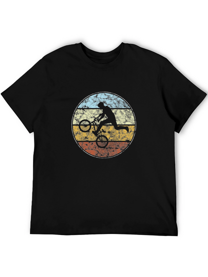 Retro BMX Rider Graphic Tee - Black