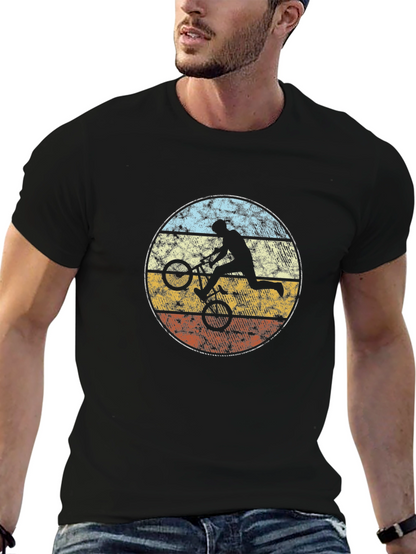 Retro BMX Rider Graphic Tee - Black