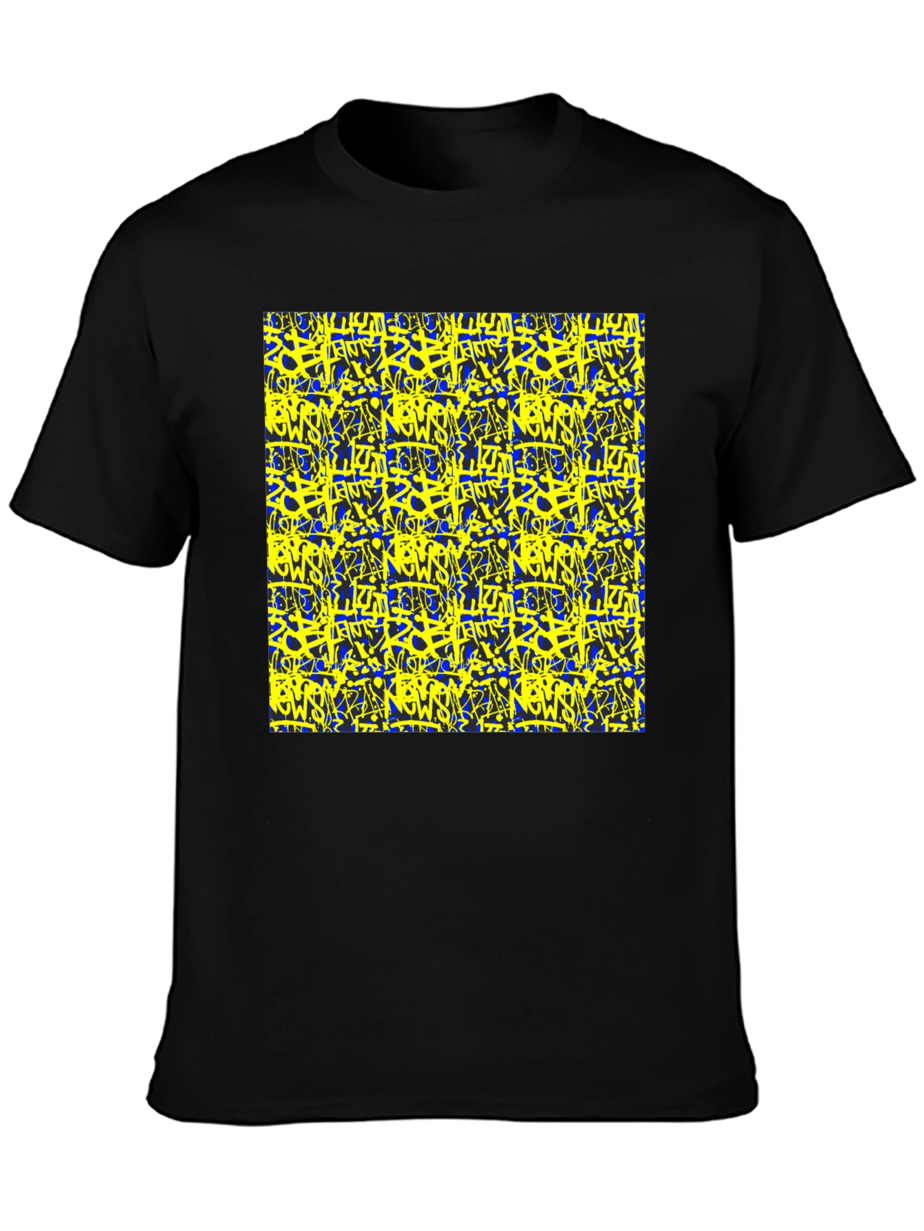 Bold Graffiti Graphic Black T-Shirt for Men