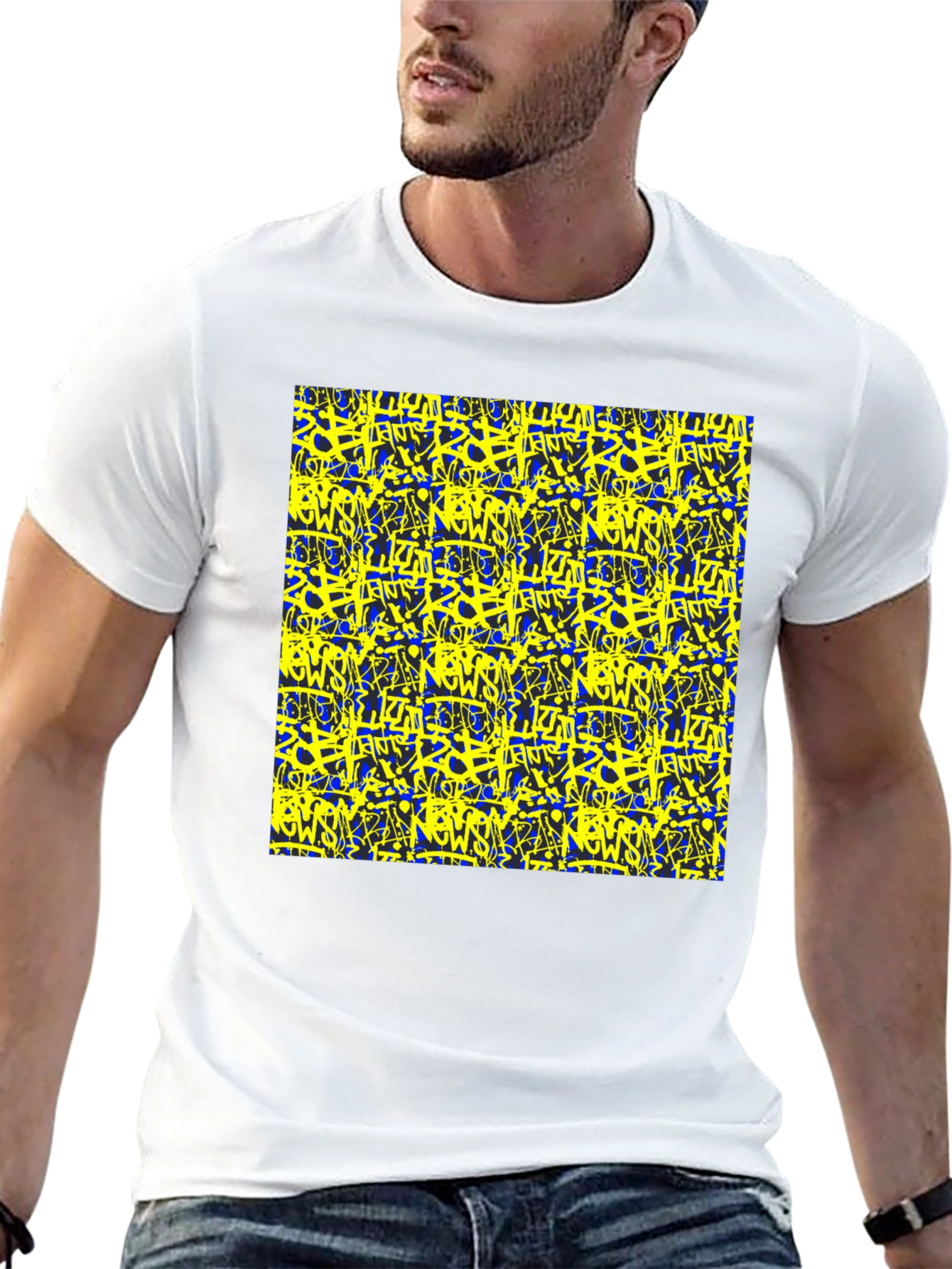 Bold Graffiti Graphic Black T-Shirt for Men