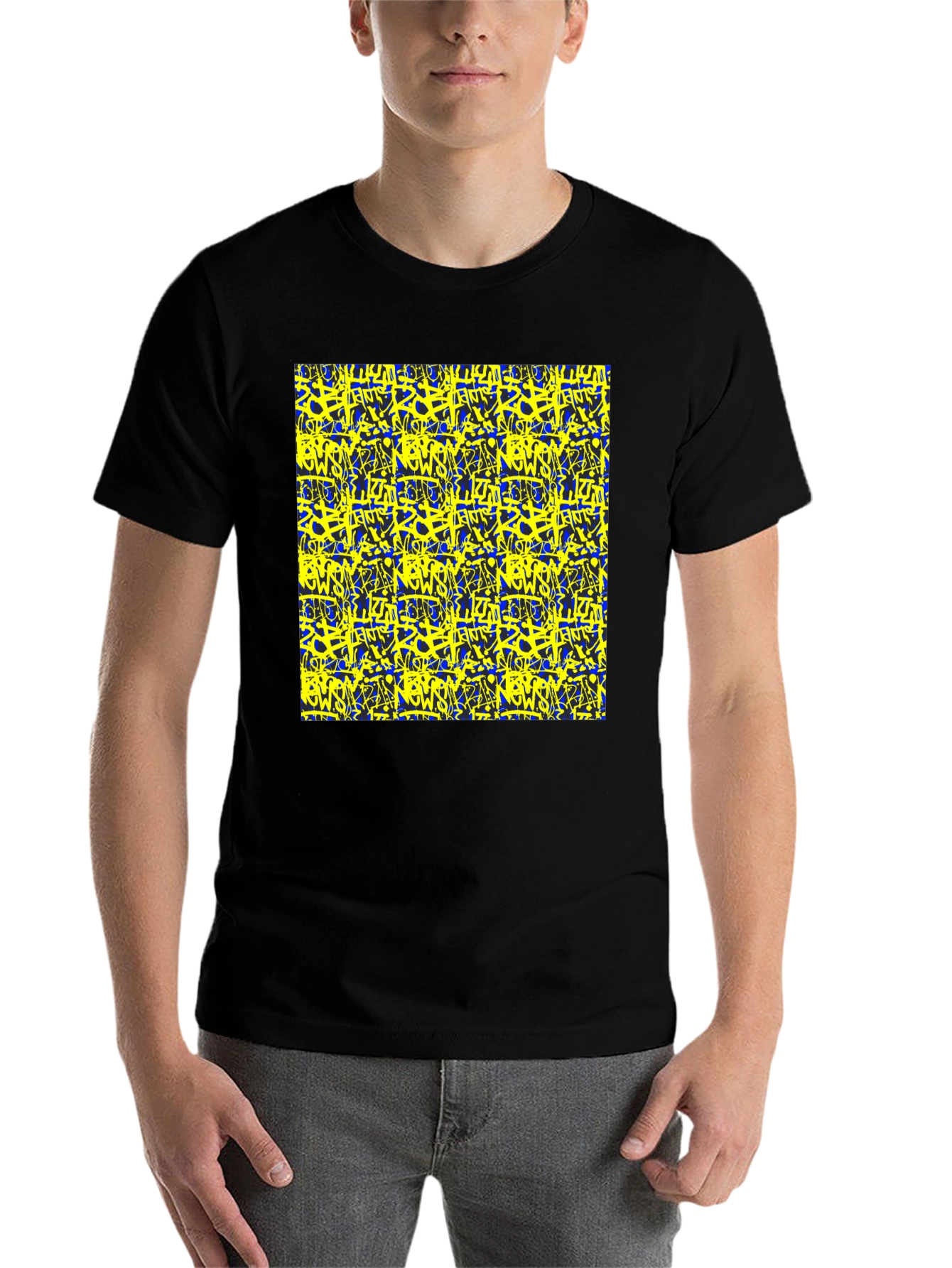 Bold Graffiti Graphic Black T-Shirt for Men
