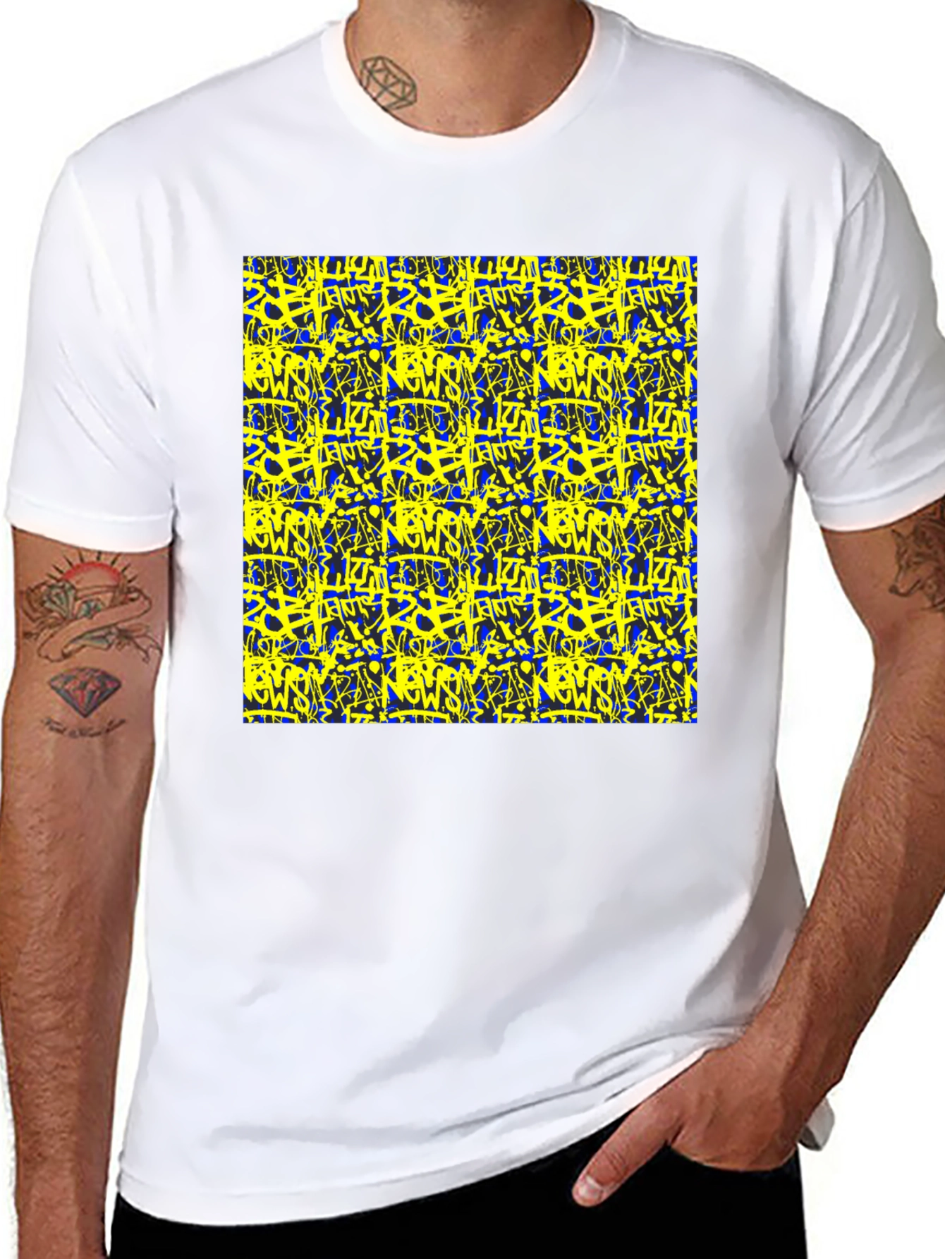 Bold Graffiti Graphic Black T-Shirt for Men