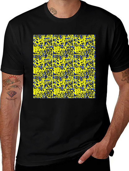 Bold Graffiti Graphic Black T-Shirt for Men