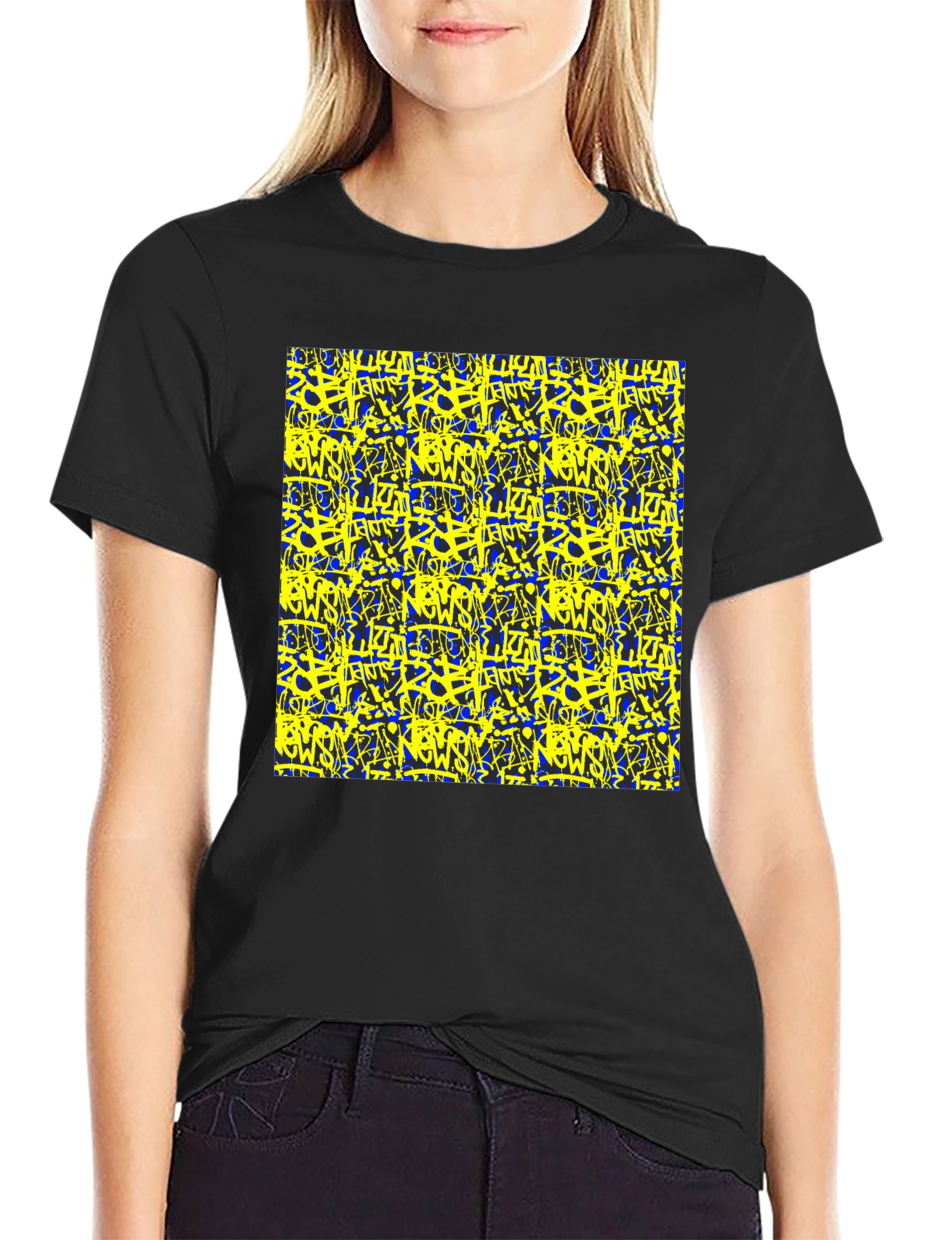 Bold Graffiti Graphic Black T-Shirt for Men