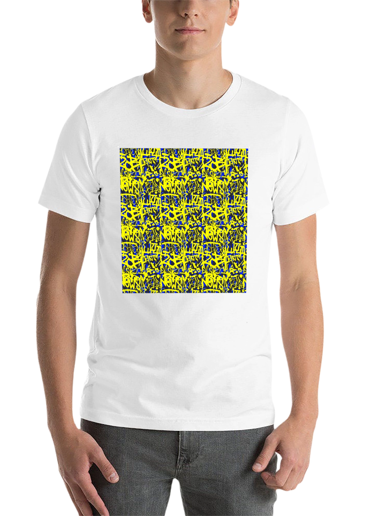 Bold Graffiti Graphic Black T-Shirt for Men