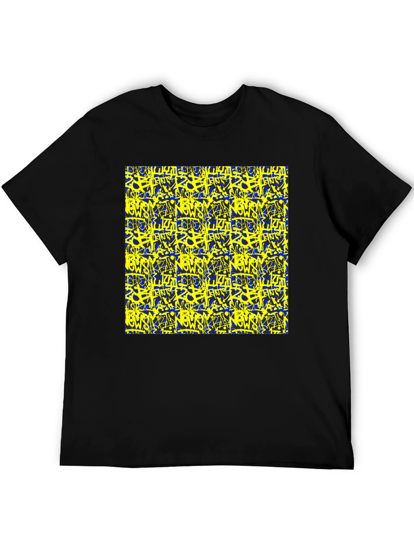 Bold Graffiti Graphic Black T-Shirt for Men