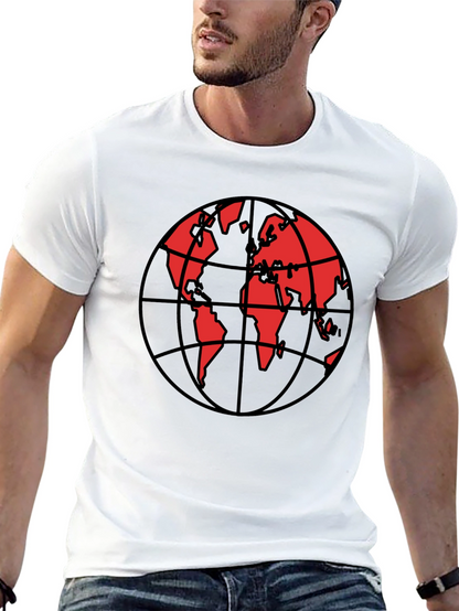 Red Globe Graphic Black T-Shirt