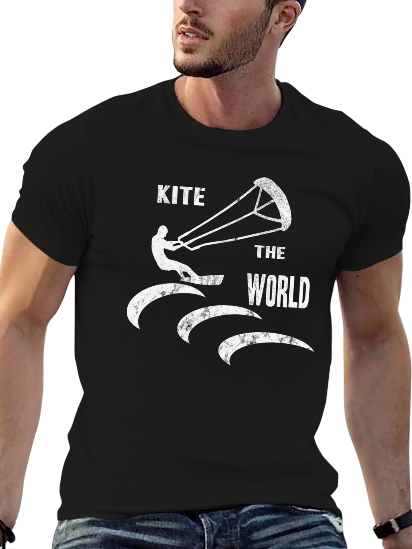 Kite the World T-Shirt - Black Graphic Tee