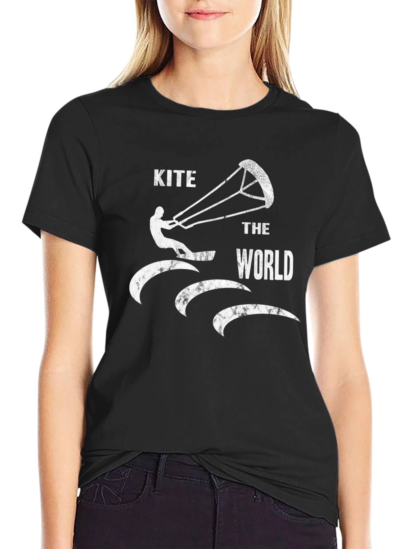 Kite the World T-Shirt - Black Graphic Tee