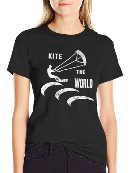 Kite the World T-Shirt - Black Graphic Tee